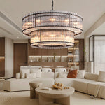 San Marco Glass Two-Tier Round Chandelier 60"