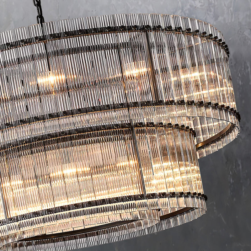 San Marco Glass Two-Tier Round Chandelier 60"