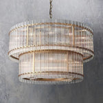 San Marco Glass Two-Tier Round Chandelier 48"