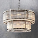 San Marco Glass Two-Tier Round Chandelier 48"