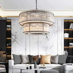 San Marco Glass Two-Tier Round Chandelier 48"