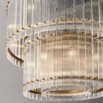 San Marco Glass Two-Tier Round Chandelier 37"
