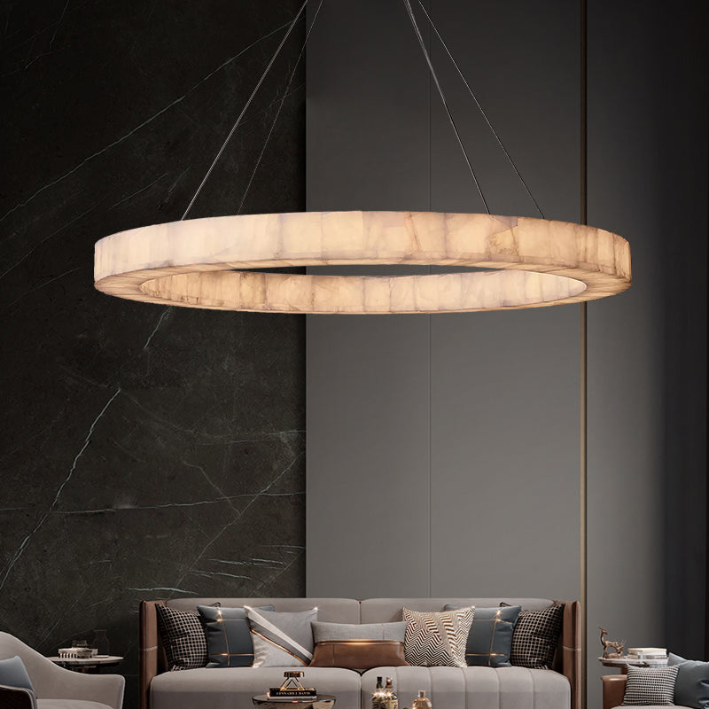 Rivage Alabaster Round Chandelier 40"