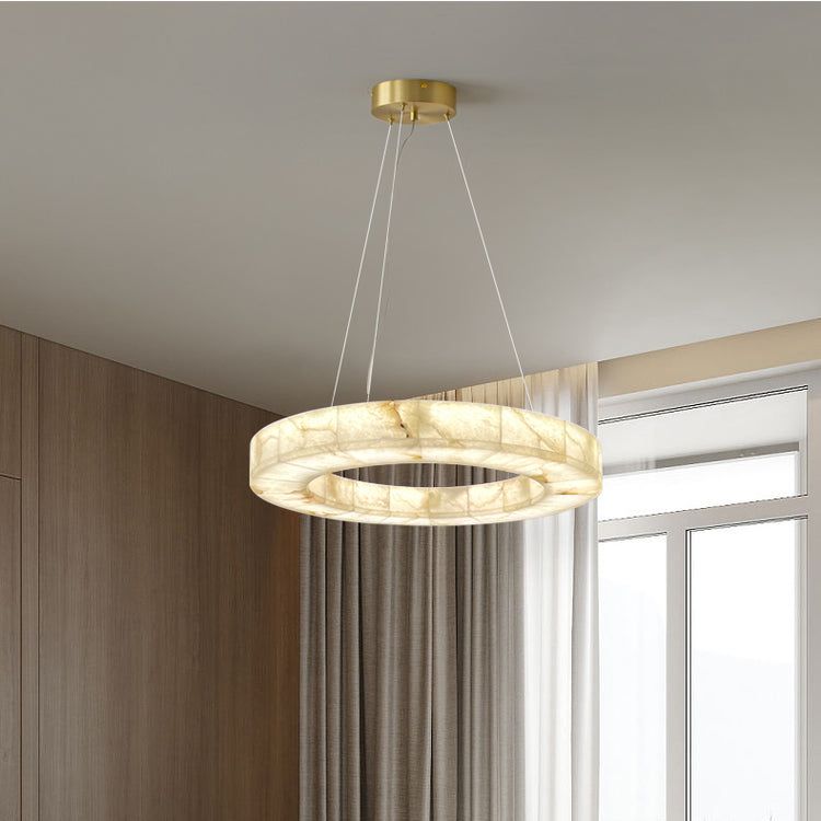 Rivage Alabaster Round Chandelier 31"
