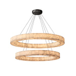 Rivage Alabaster Two-Tier Round Chandelier 60"