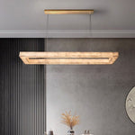Rivage Alabaster Rectangular Chandelier 72"