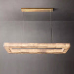 Rivage Alabaster Rectangular Chandelier 72"