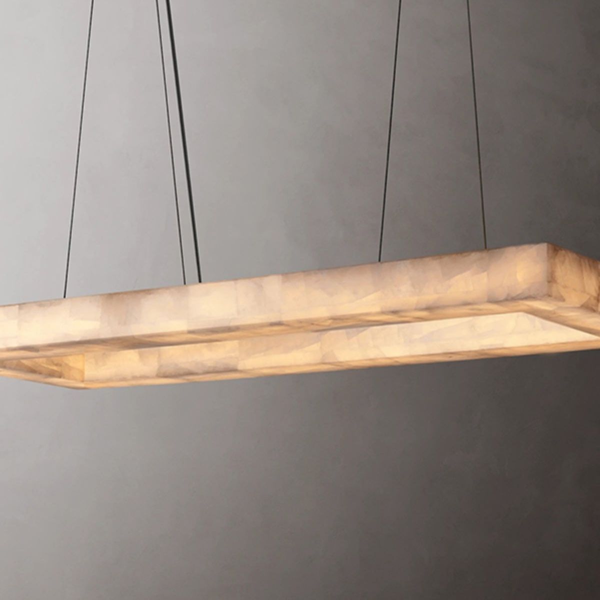 Rivage Alabaster Rectangular Chandelier 72"