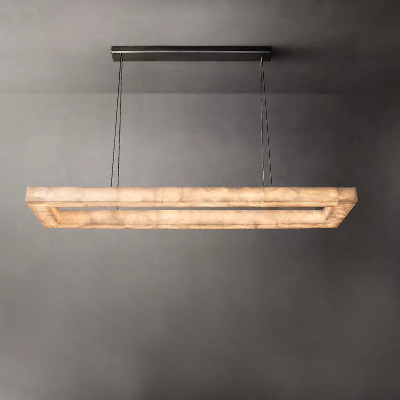 Rivage Alabaster Rectangular Chandelier 72"