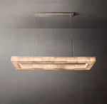 Rivage Alabaster Rectangular Chandelier 72"