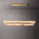 Rivage Alabaster Rectangular Chandelier 54"