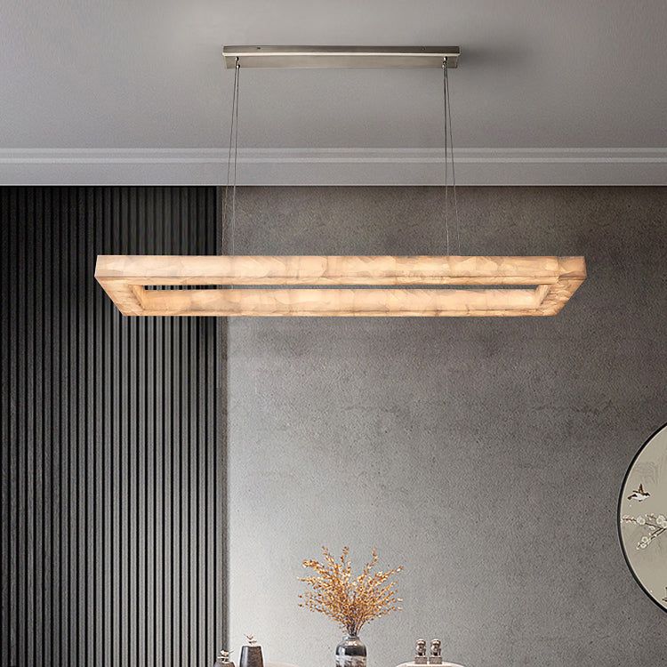 Rivage Alabaster Rectangular Chandelier 72"