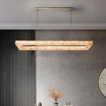 Rivage Alabaster Rectangular Chandelier 72"