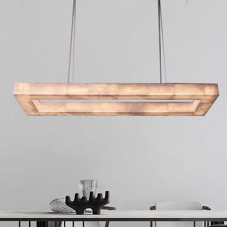 Rivage Alabaster Rectangular Chandelier 72"