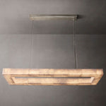 Rivage Alabaster Rectangular Chandelier 54"