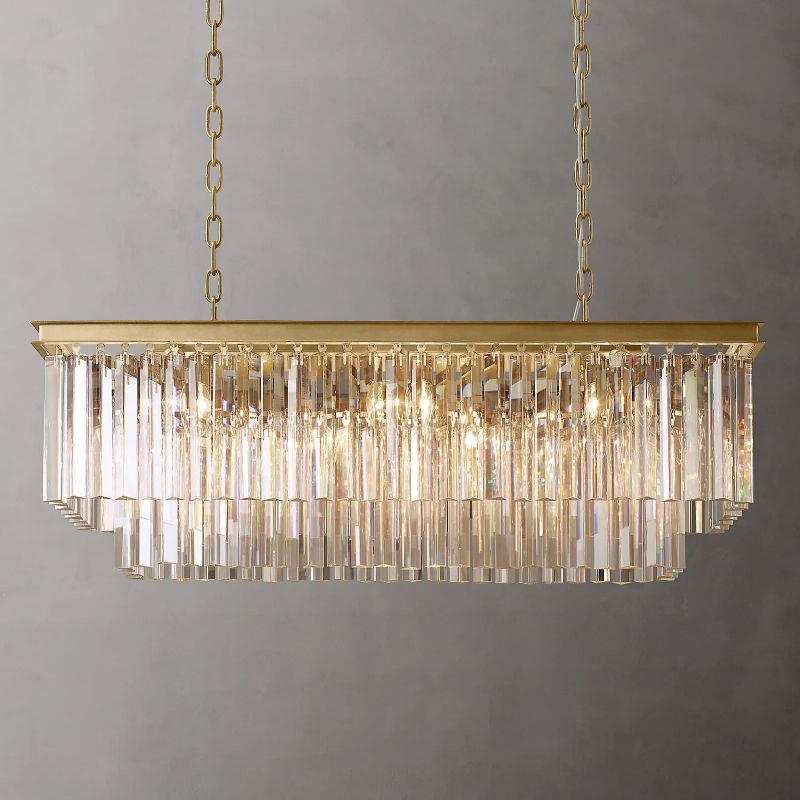Odeon Rectangular Tiered Chandelier 40"