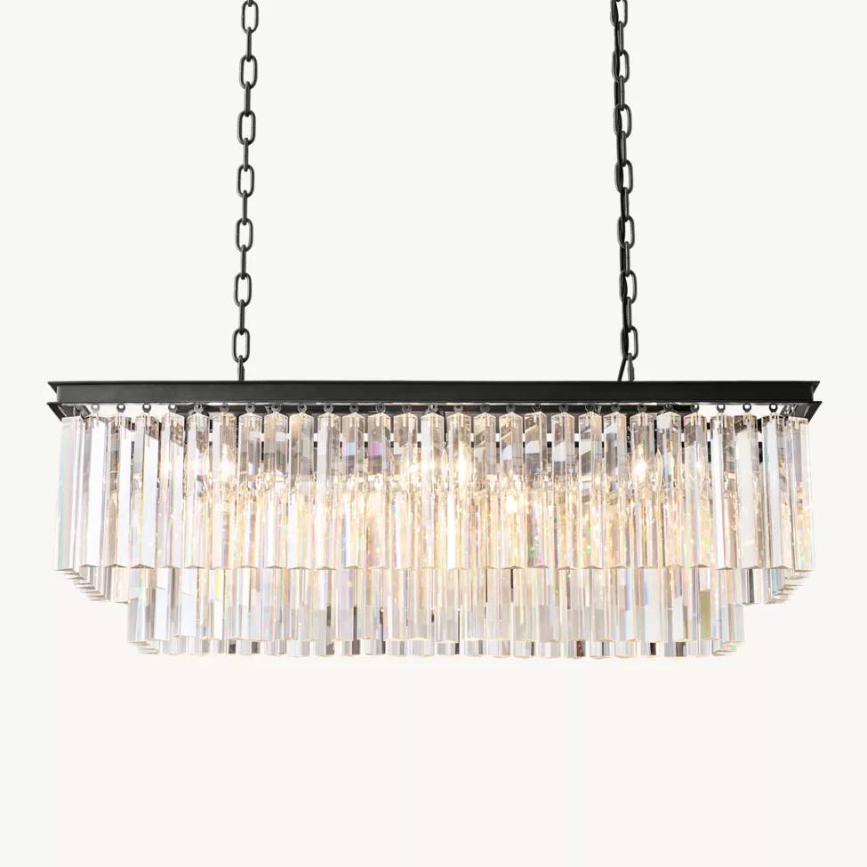 Odeon Rectangular Tiered Chandelier 40"