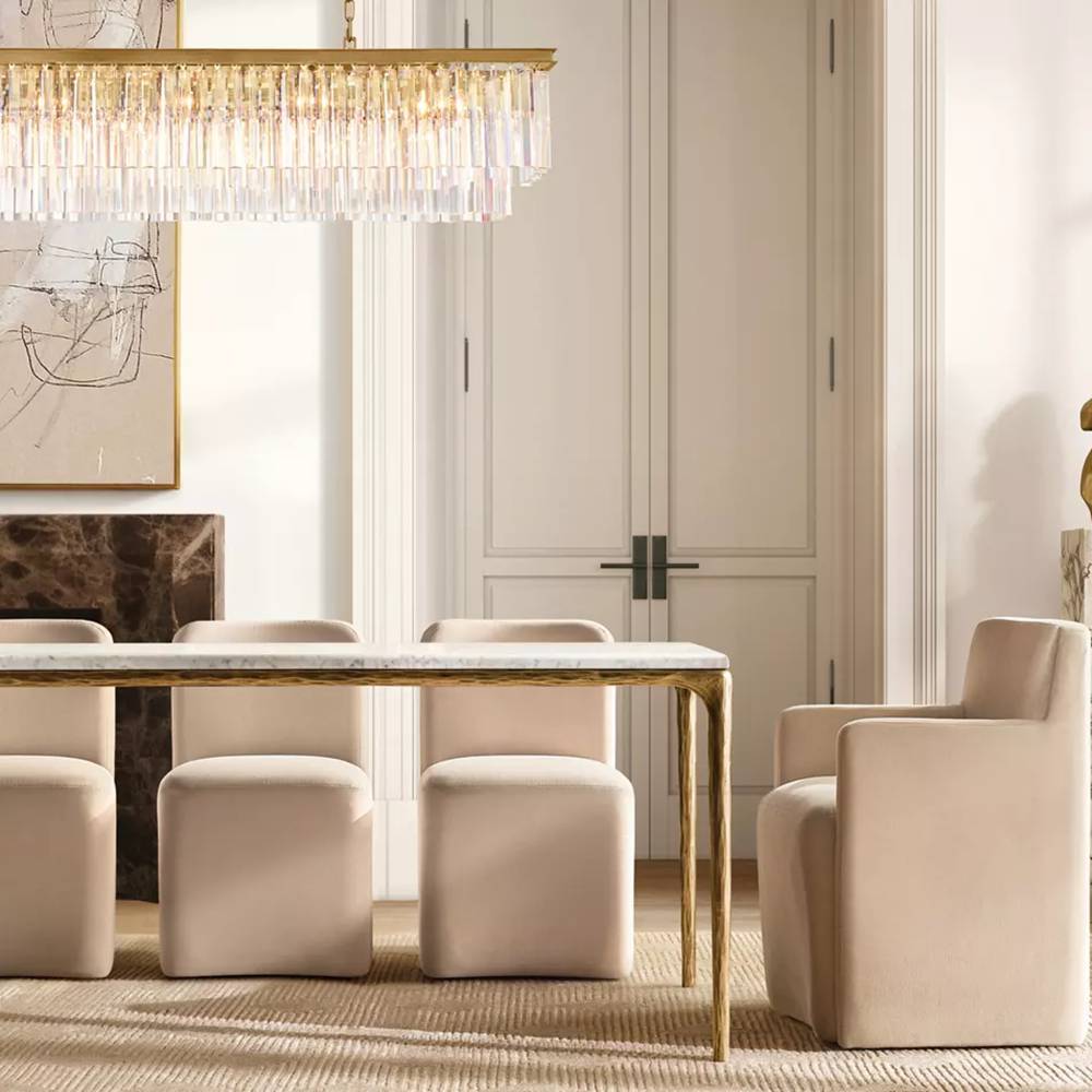 Odeon Rectangular Tiered Chandelier 59"