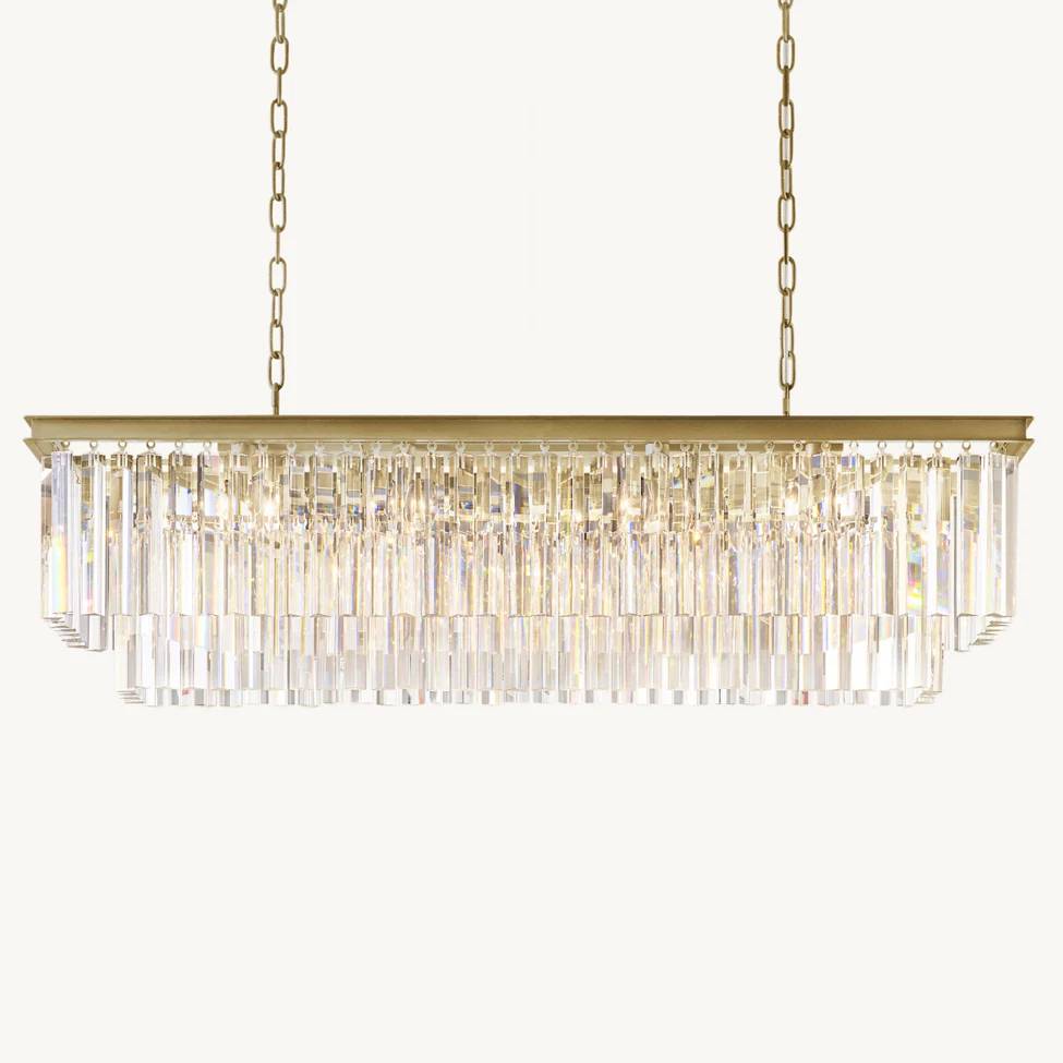 Odeon Rectangular Tiered Chandelier 49"