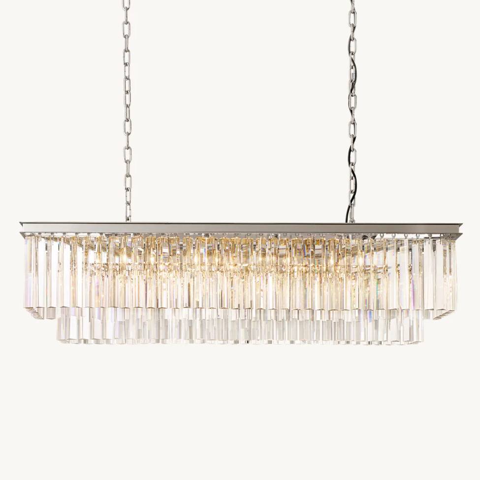 Odeon Rectangular Tiered Chandelier 49"