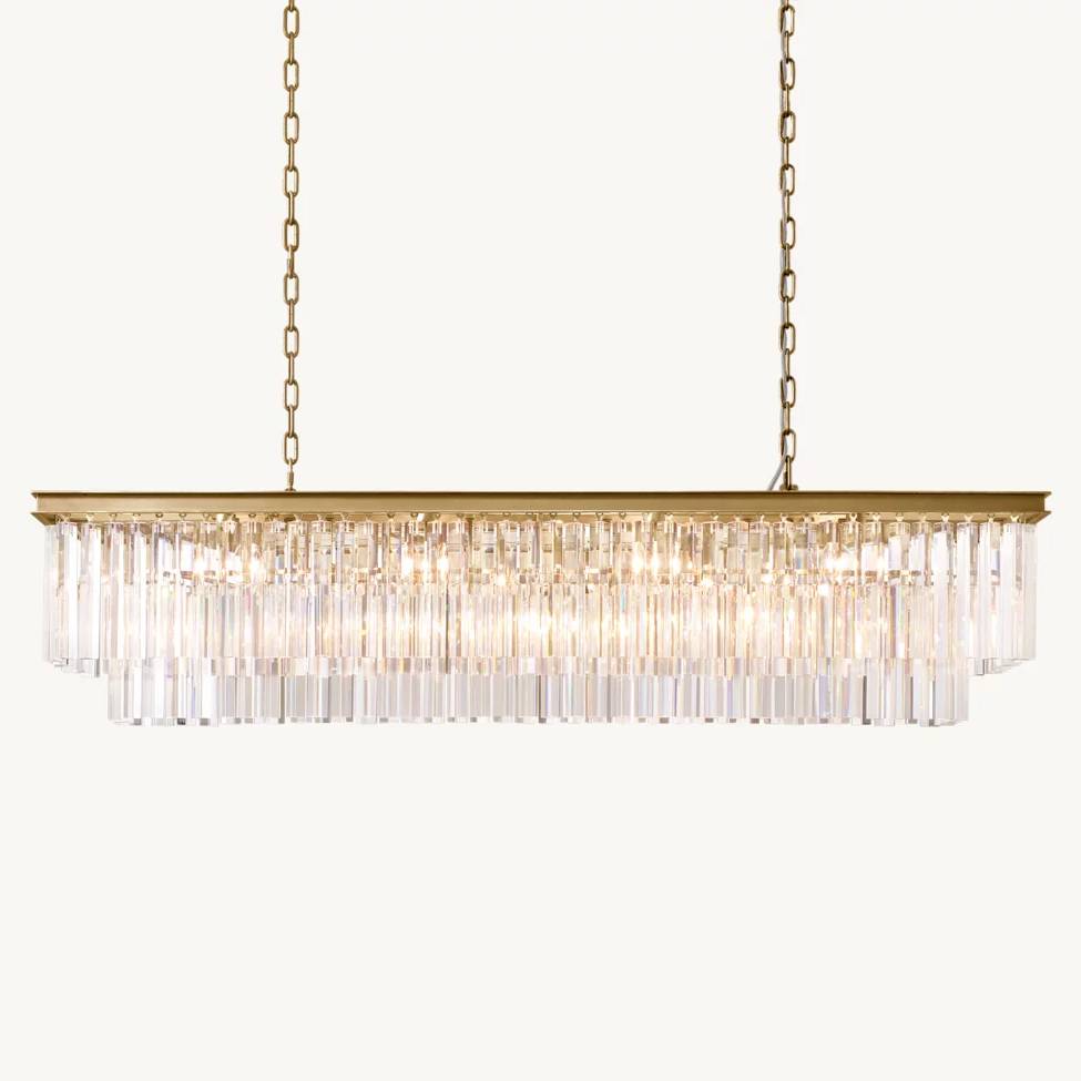 Odeon Rectangular Tiered Chandelier 59"