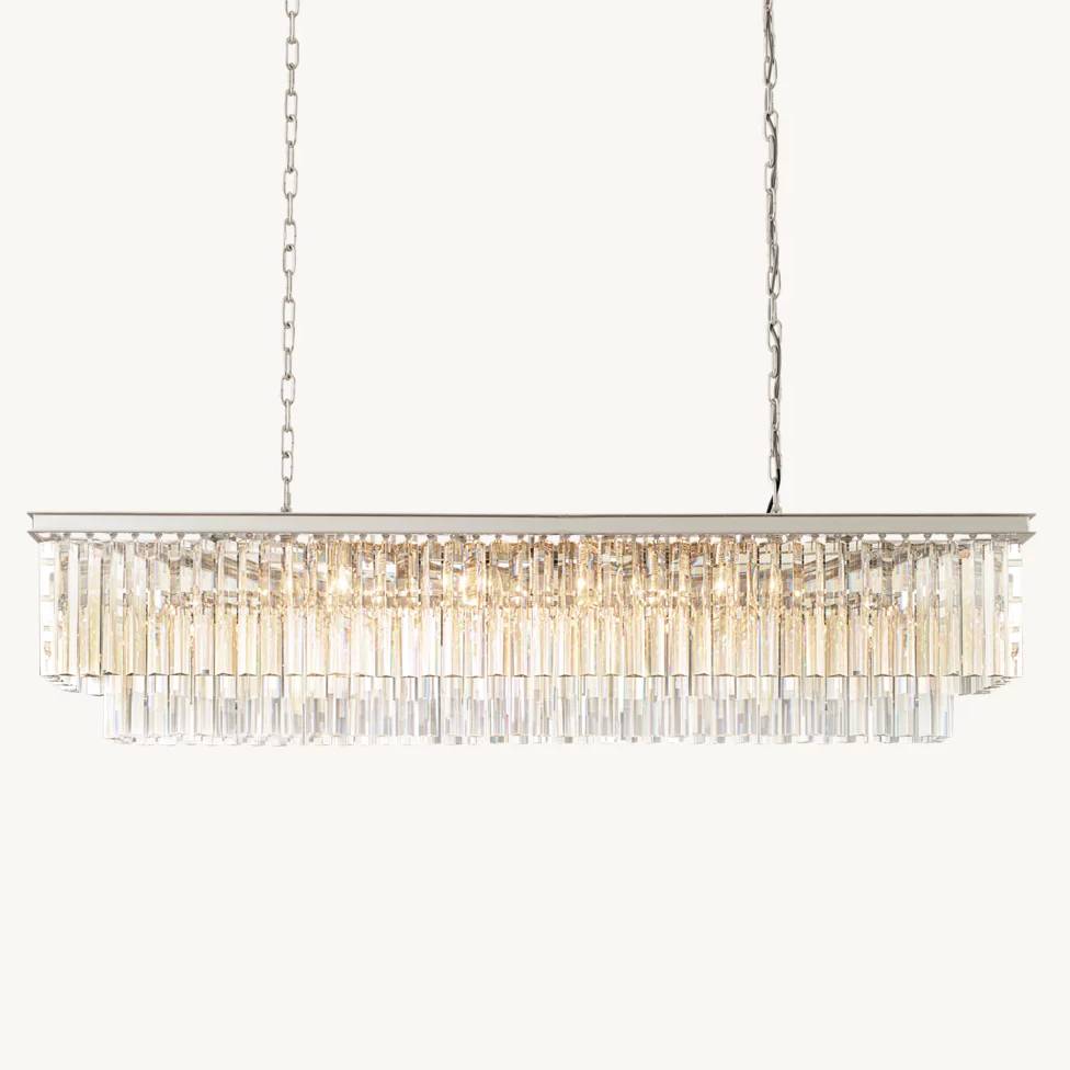 Odeon Rectangular Tiered Chandelier 59"