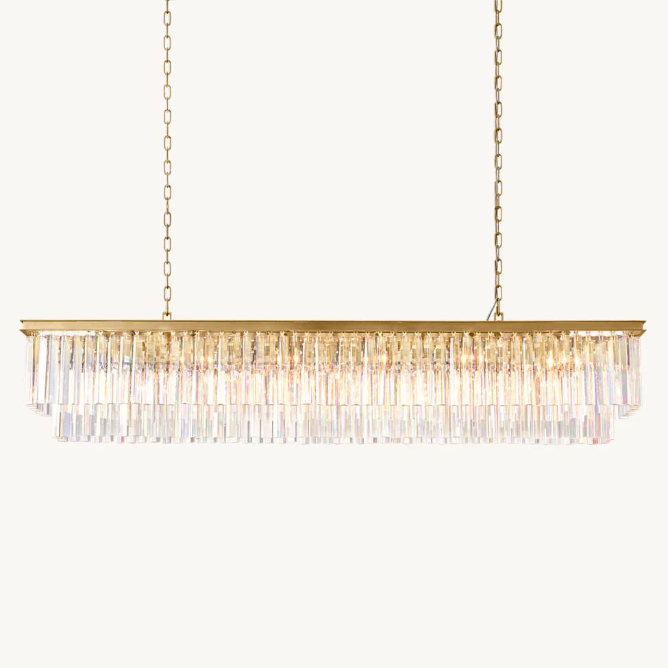 Odeon Rectangular Tiered Chandelier 72"