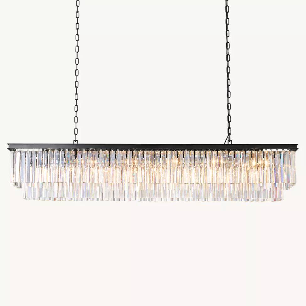 Odeon Rectangular Tiered Chandelier 72"