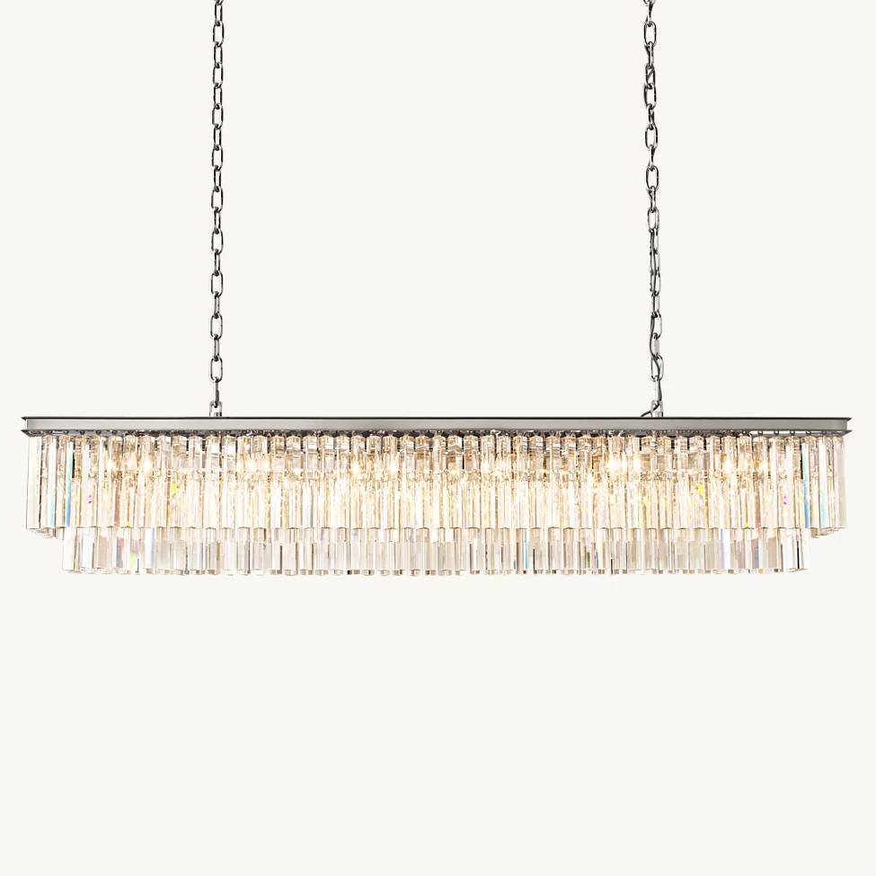 Odeon Rectangular Tiered Chandelier 72"