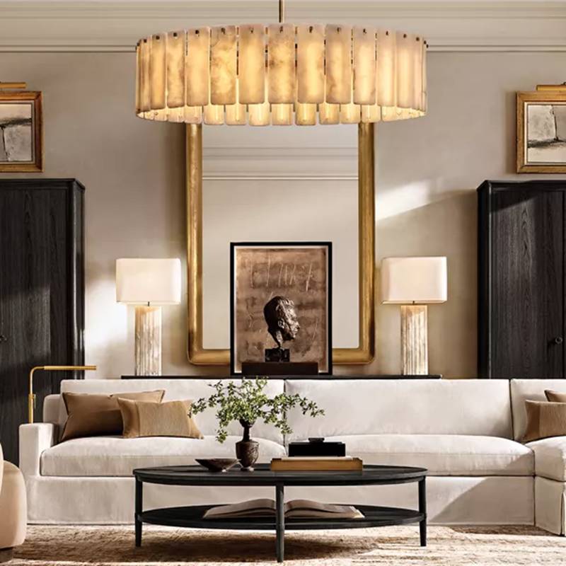 Calvette Onyx Round Chandelier 48"