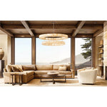 Rivage Alabaster Two-Tier Round Chandelier 60"