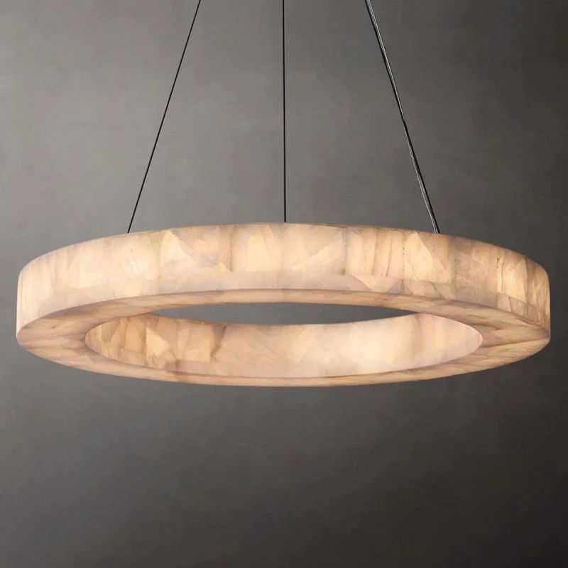 Rivage Alabaster Round Chandelier 31"