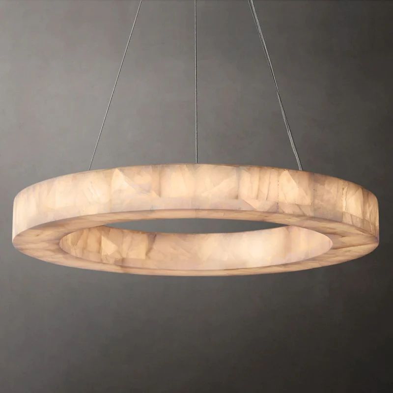 Rivage Alabaster Round Chandelier 31"
