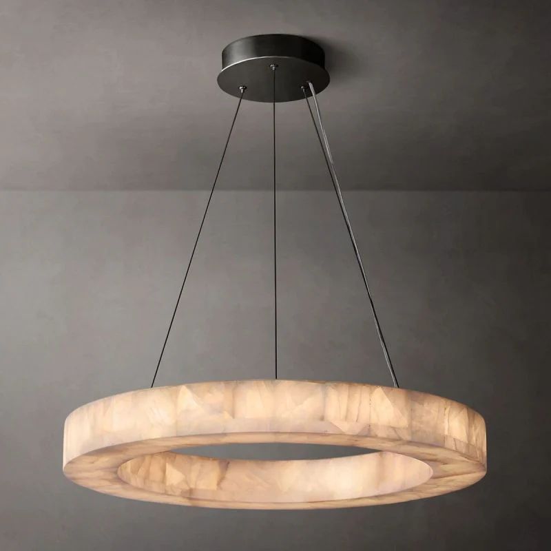 Rivage Alabaster Round Chandelier 31"