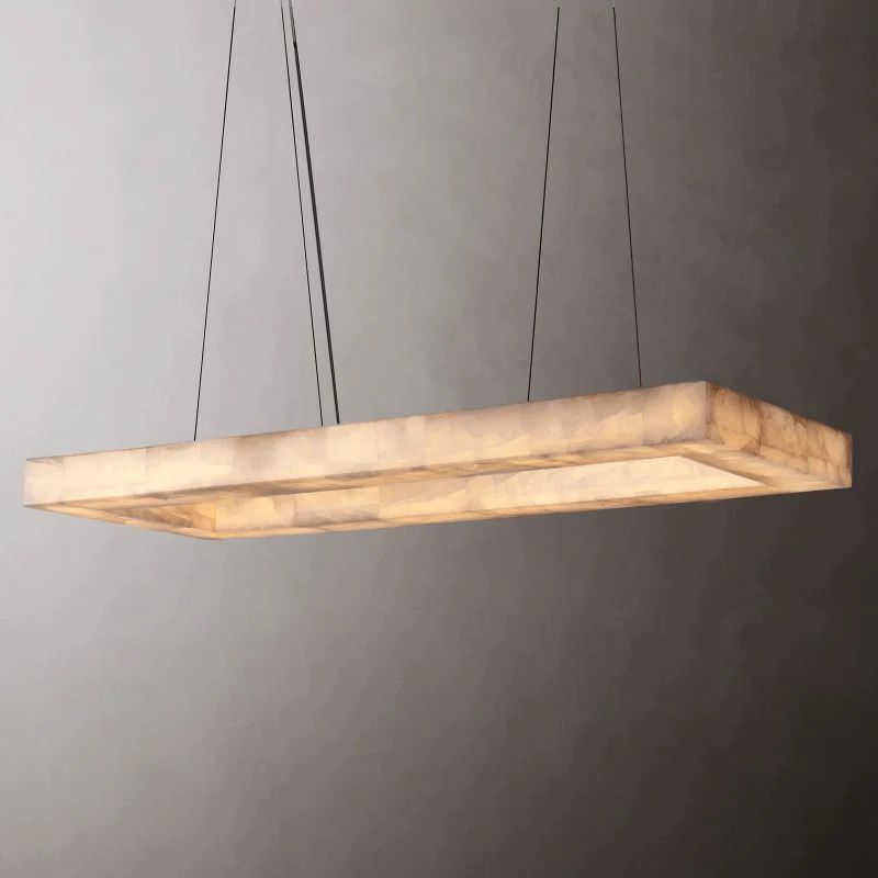Rivage Alabaster Rectangular Chandelier 54"