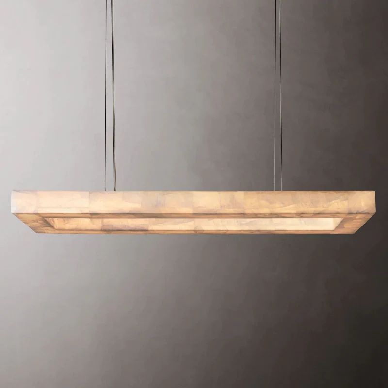 Rivage Alabaster Rectangular Chandelier 54"