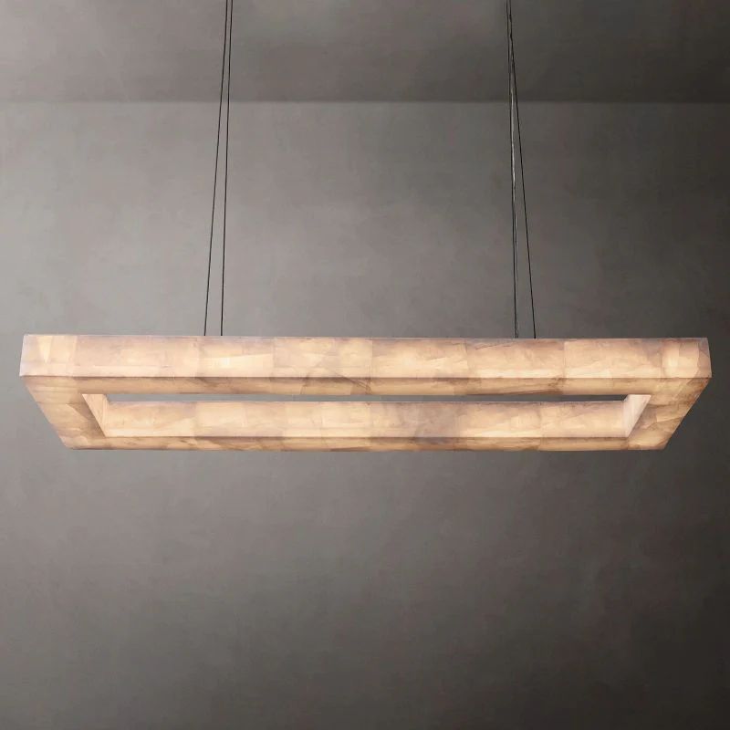 Rivage Alabaster Rectangular Chandelier 72"