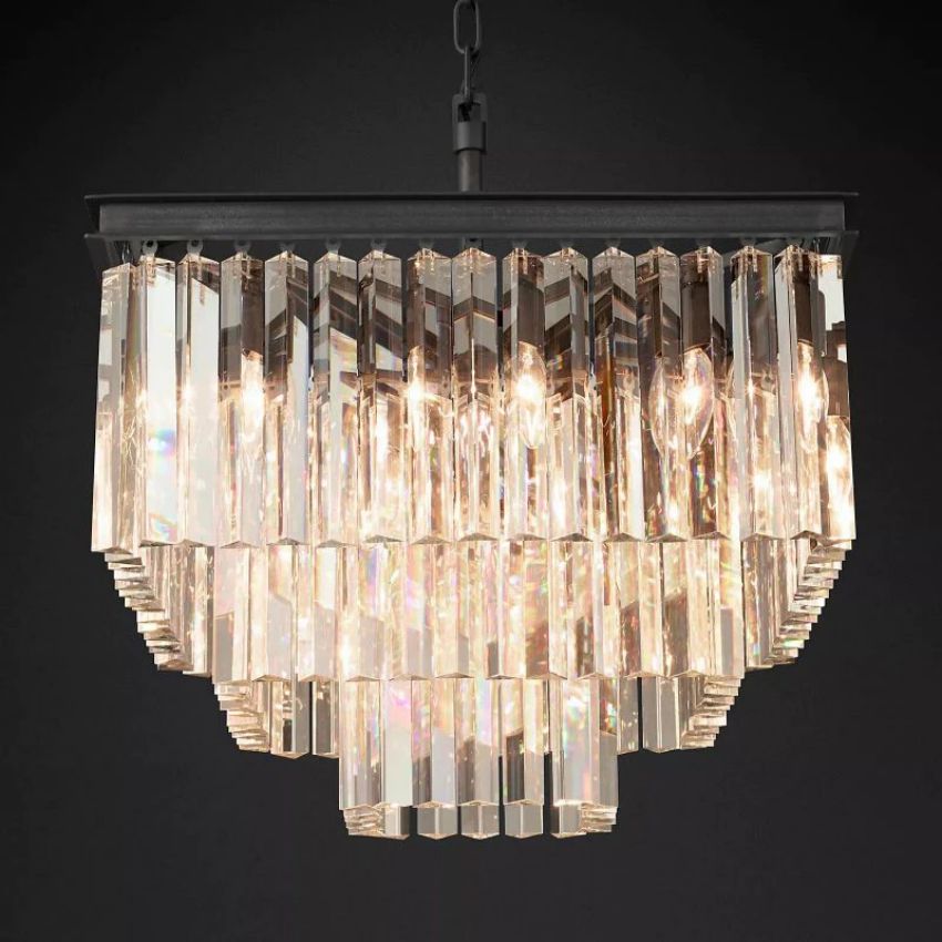 Odeon Tiered Square Chandelier 22"