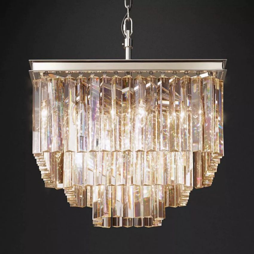 Odeon Tiered Square Chandelier 22"