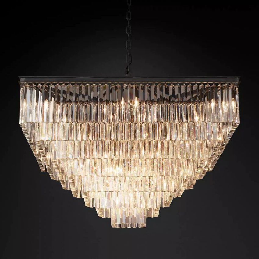 Odeon Tiered Square Chandelier 47"
