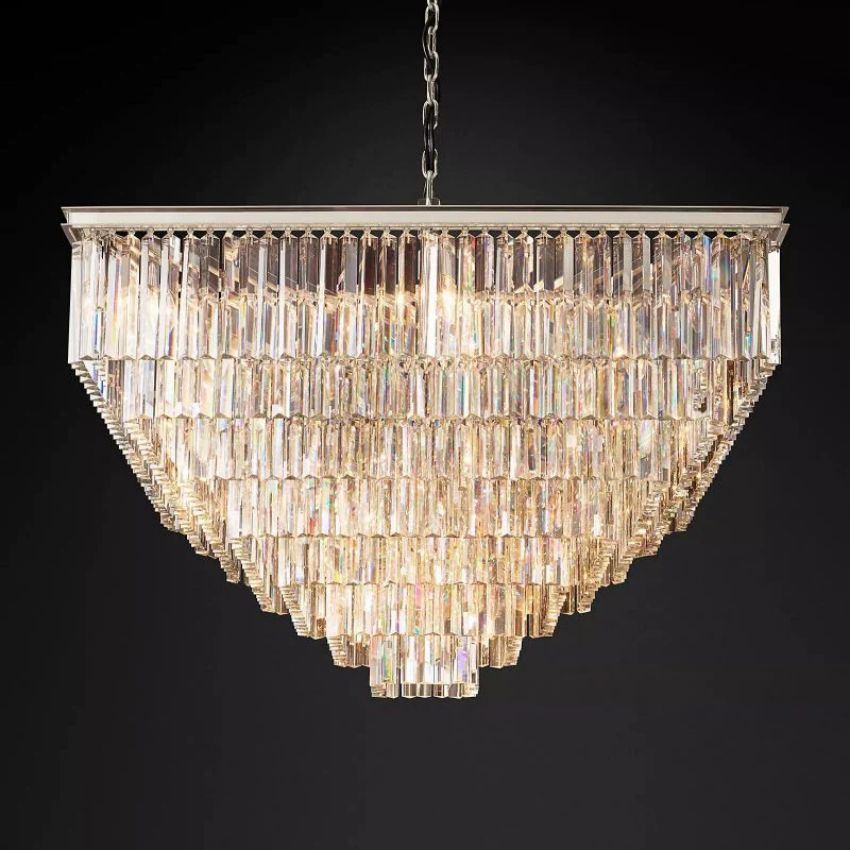 Odeon Tiered Square Chandelier 47"