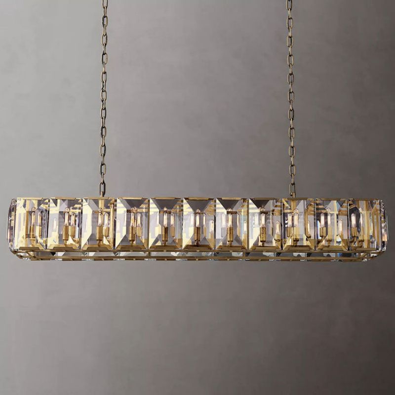 Harlow Crystal Rectangle Chandelier 74"