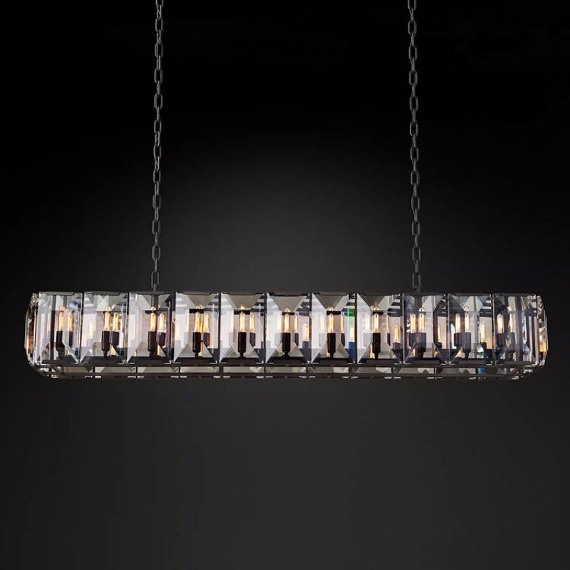 Harlow Crystal Rectangle Chandelier 74"