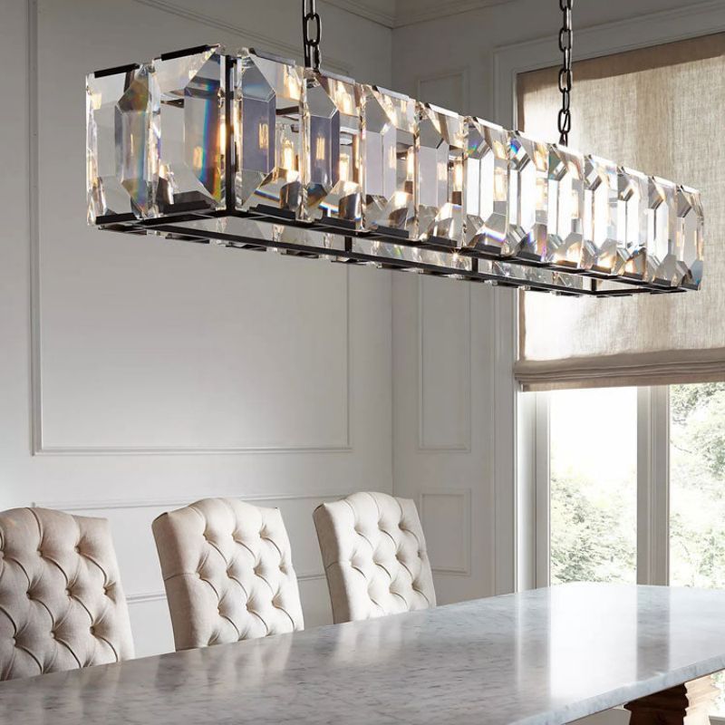 Harlow Crystal Rectangle Chandelier 74"