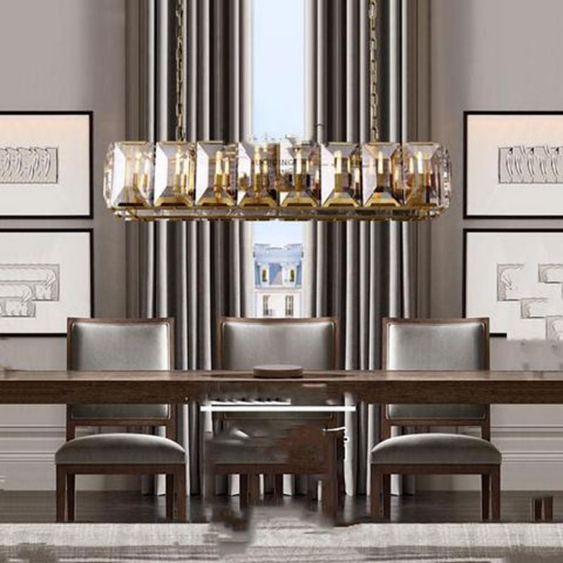 Harlow Crystal Rectangle Chandelier 74"