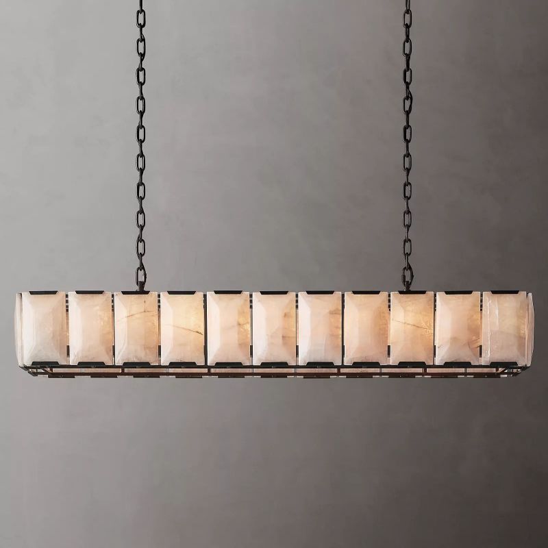 Harlow Calcite Rectangle Chandelier 74"