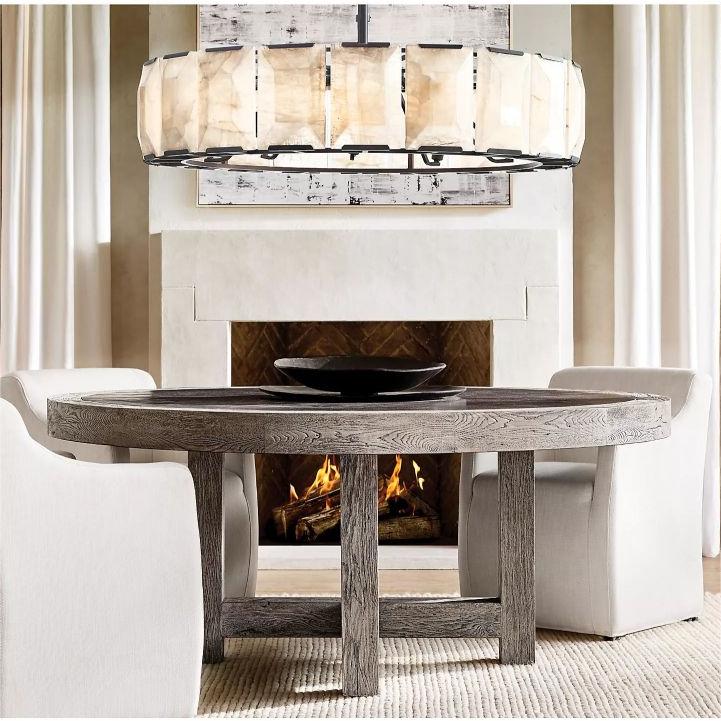 Harlow Calcite Round Chandelier 19"