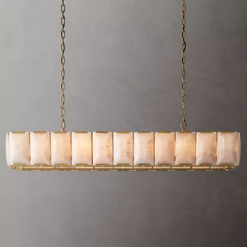 Harlow Calcite Rectangle Chandelier 74"
