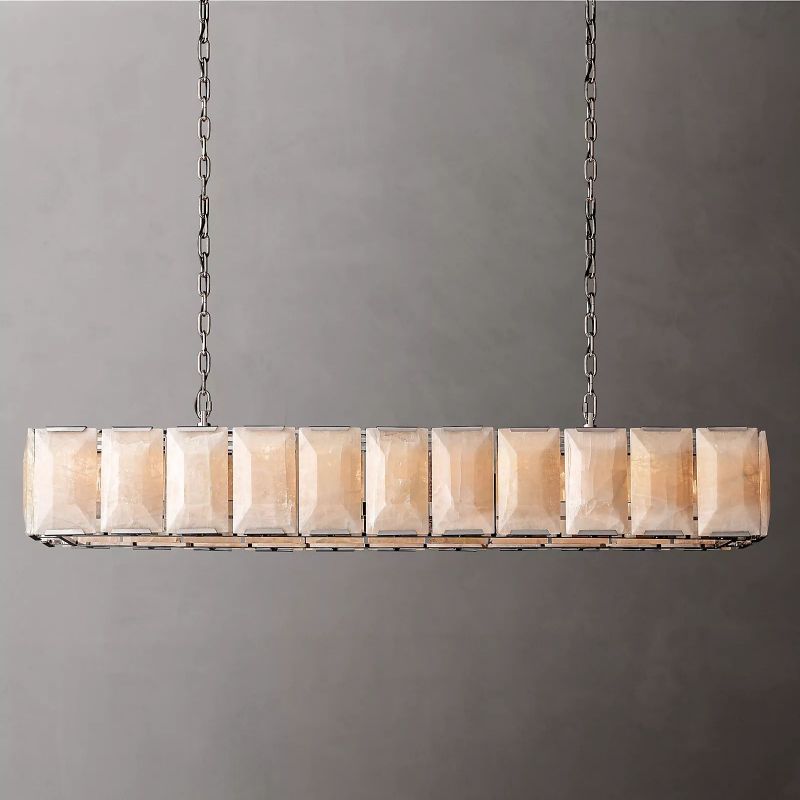 Harlow Calcite Rectangle Chandelier 74"
