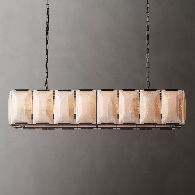 Harlow Calcite Rectangle Chandelier 54"